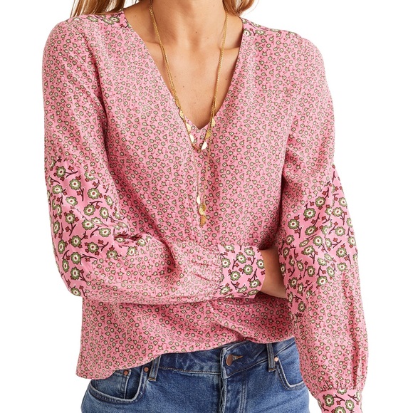 Boden Tops - Boden Eva Ditsy Floral Pink Pleasant Blouse